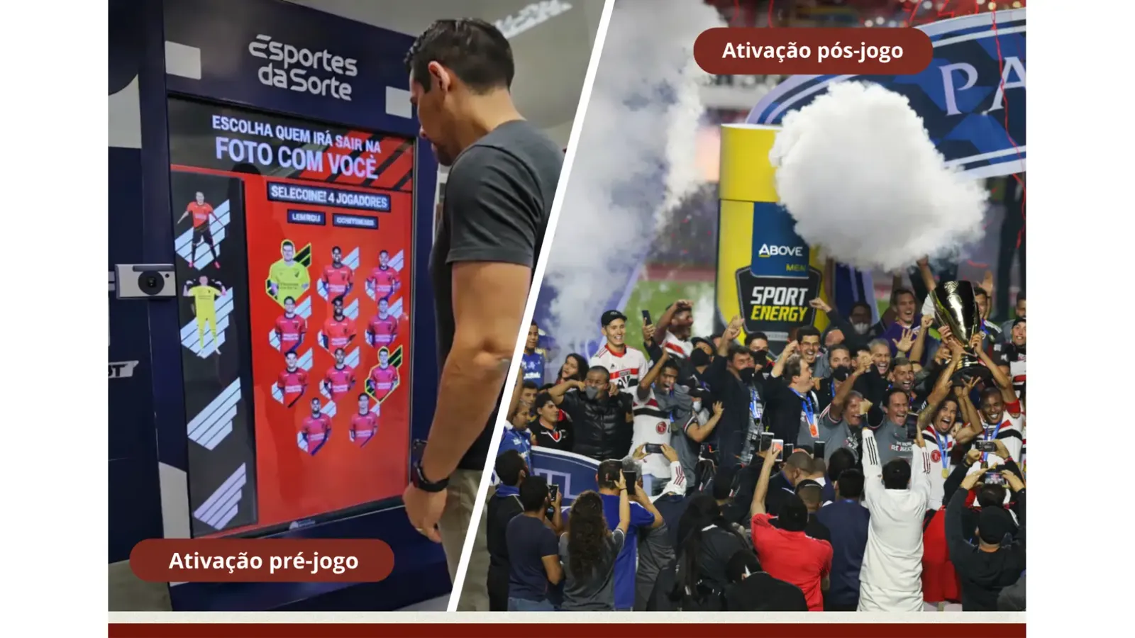 Ativações de marca pré e pós-jogo