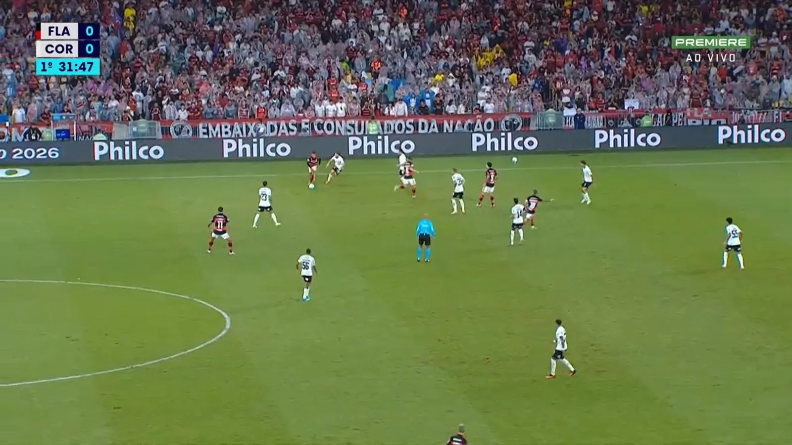 Flamengo x Corinthians com LED Philco, transmissão Premiere